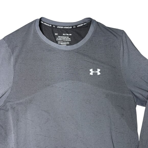 Under Armour Seamless Tee Long Sleeve Shirt Mens XL Gray Lightweight Performance - Picture 3 of 5